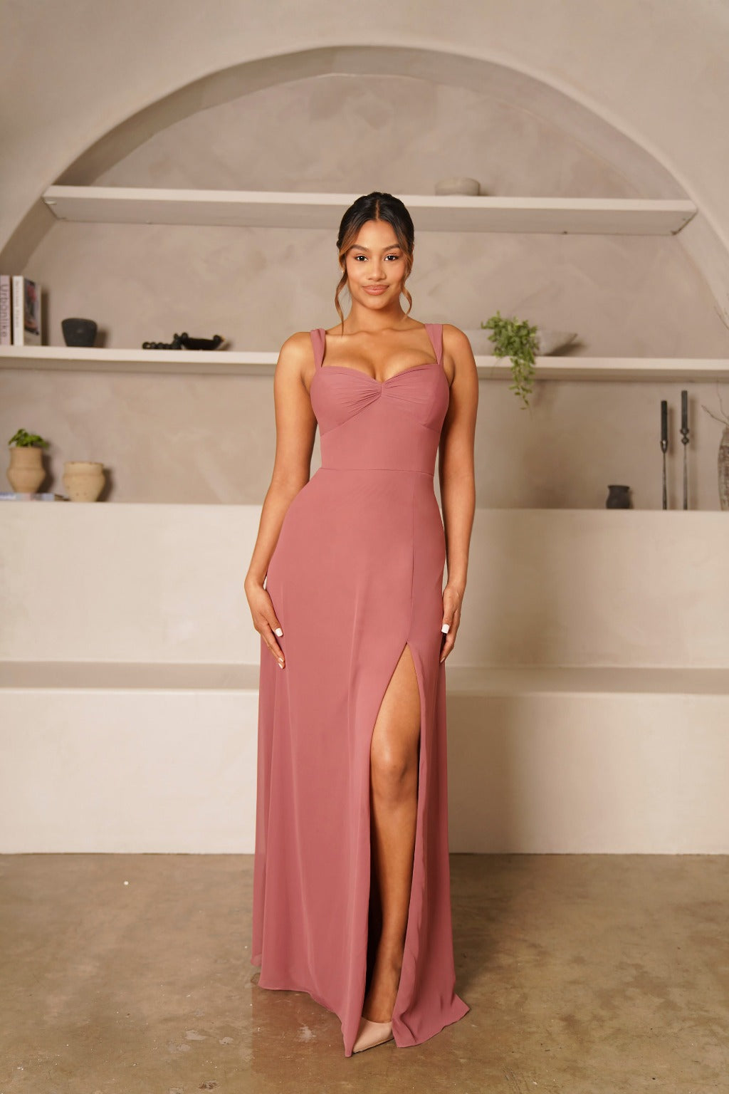 Plus Size Wedding Sponsor Gown 2018 Charmeuse Cowl Bridesmaid Dress With  Swag Sleeves David's Bridal