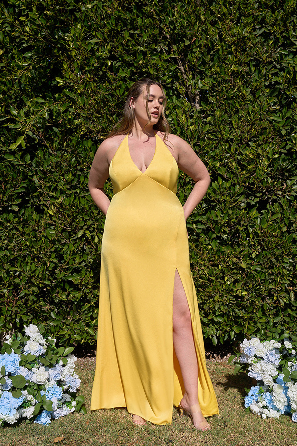 Archer Dress Satin Buttercup
