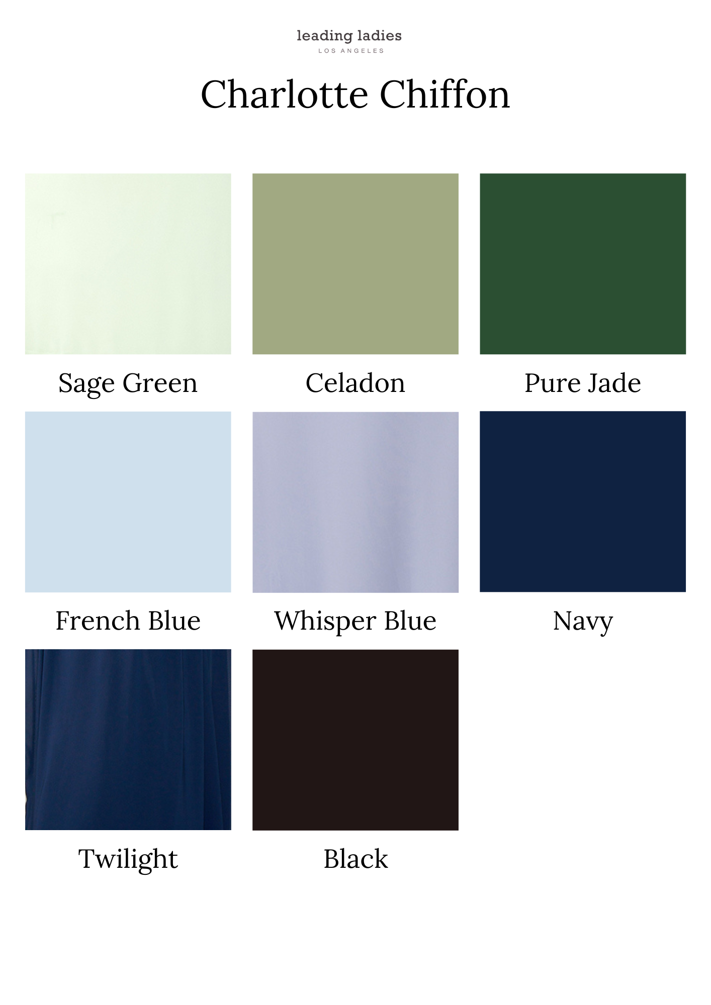 Swatch Page - Chiffon Blues + Greens