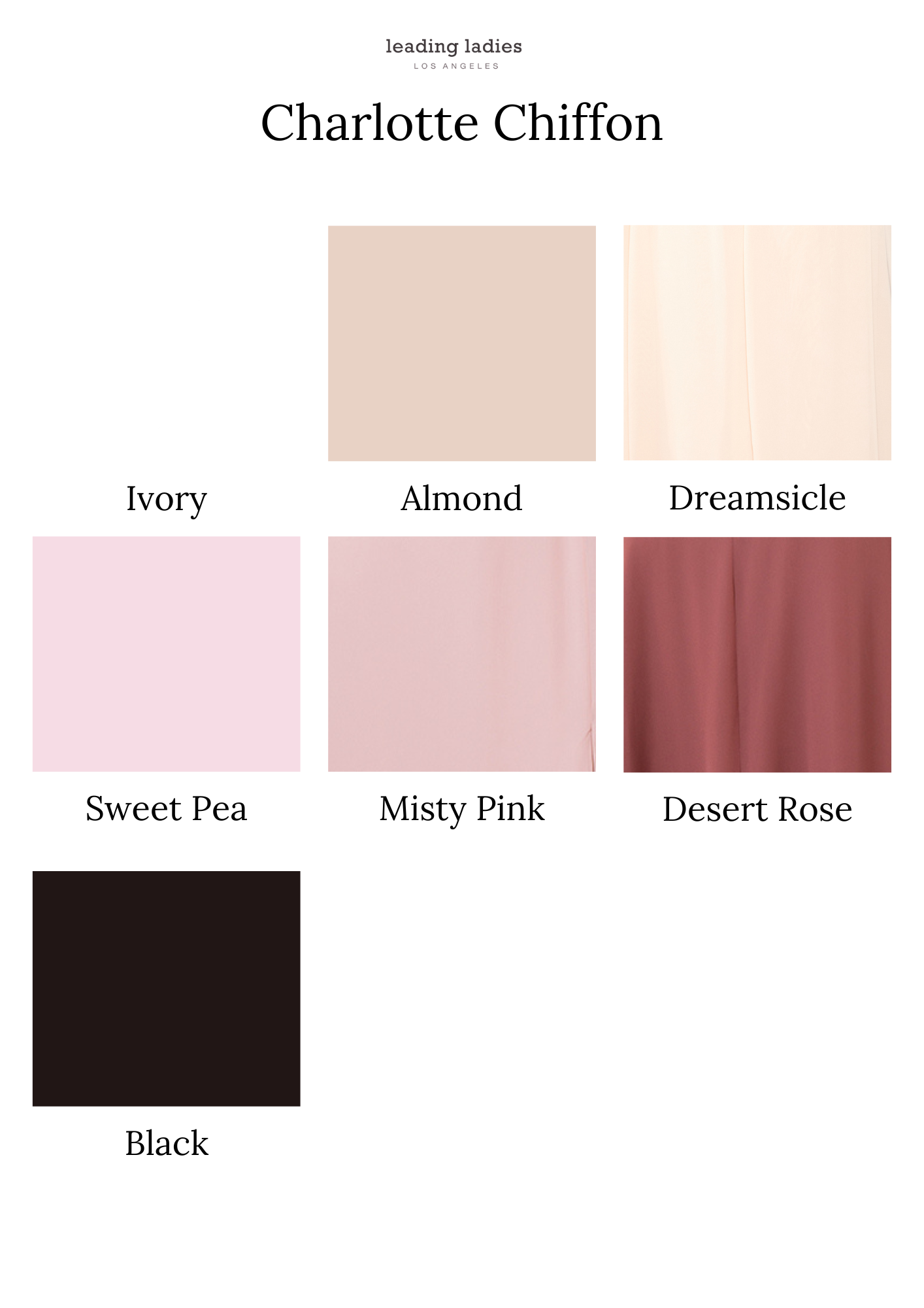 Swatch Page - Chiffon Pinks + Neutrals