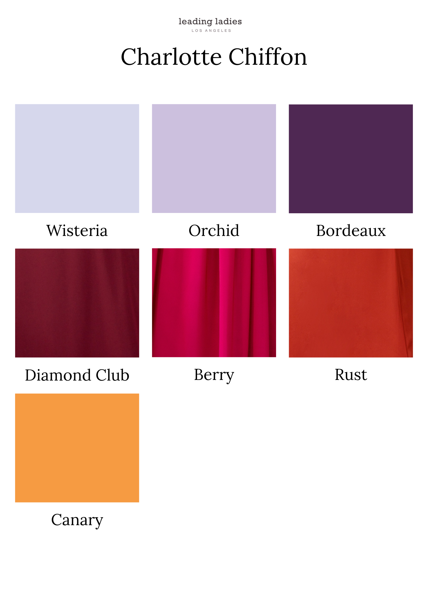 Swatch Page - Chiffon Purples + Reds