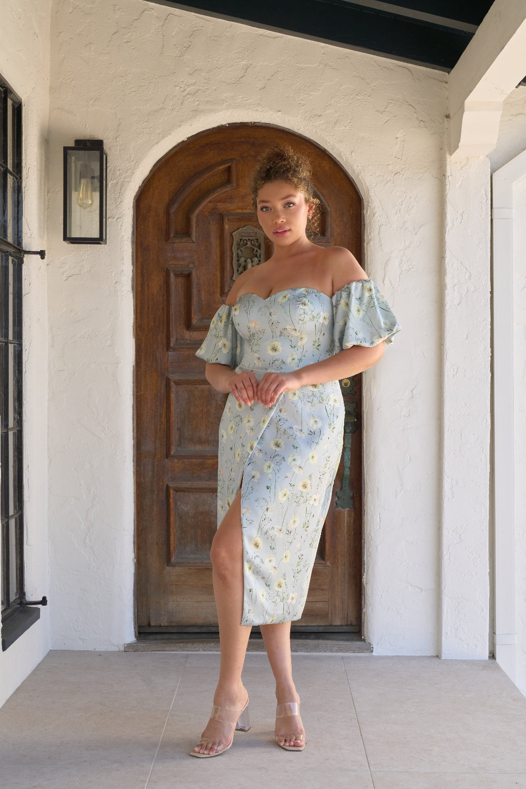 Ginger Dress Satin Steel Blue