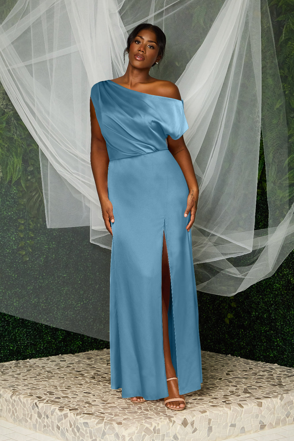 Muted Satin Steel Blue