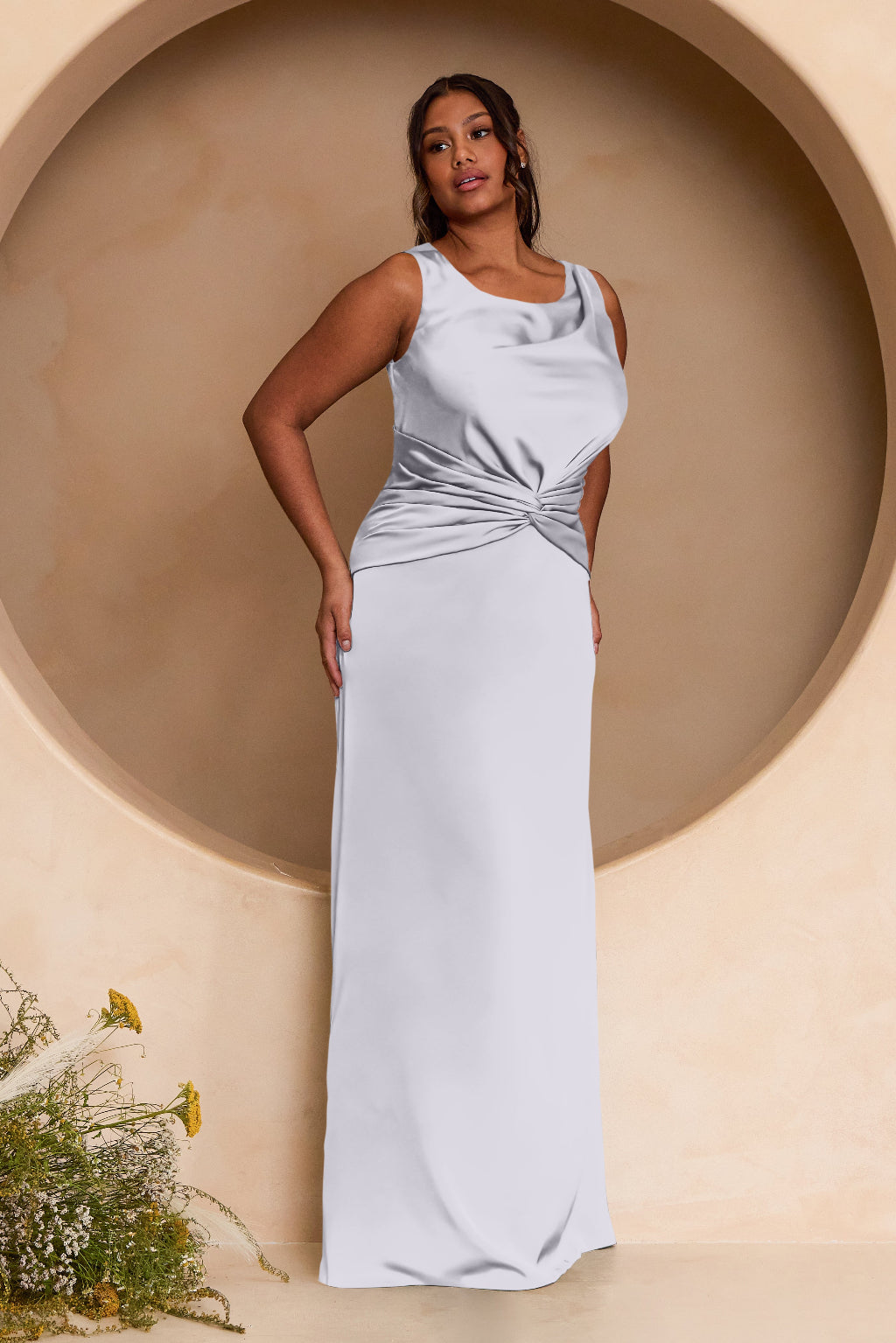 Muted Satin Misty Blue