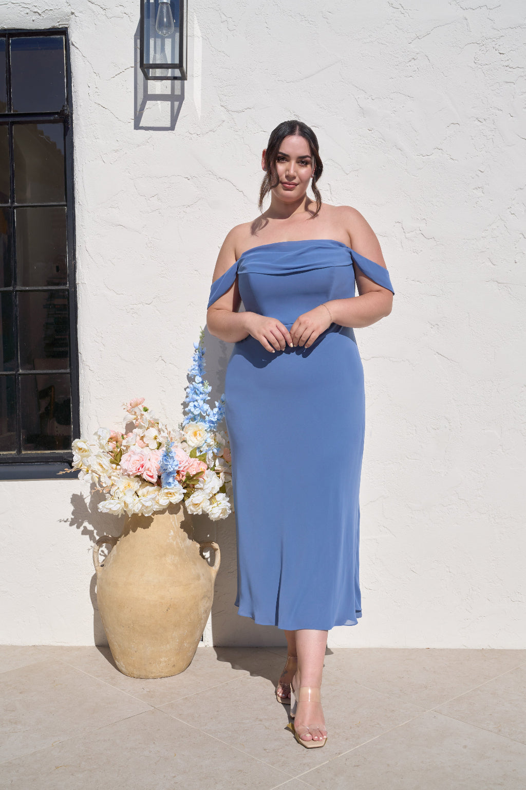 evening dress size 20 sale Final Sale Plus Size Glitter Off the Shoulder Velvet Gown with Side Slit in Black