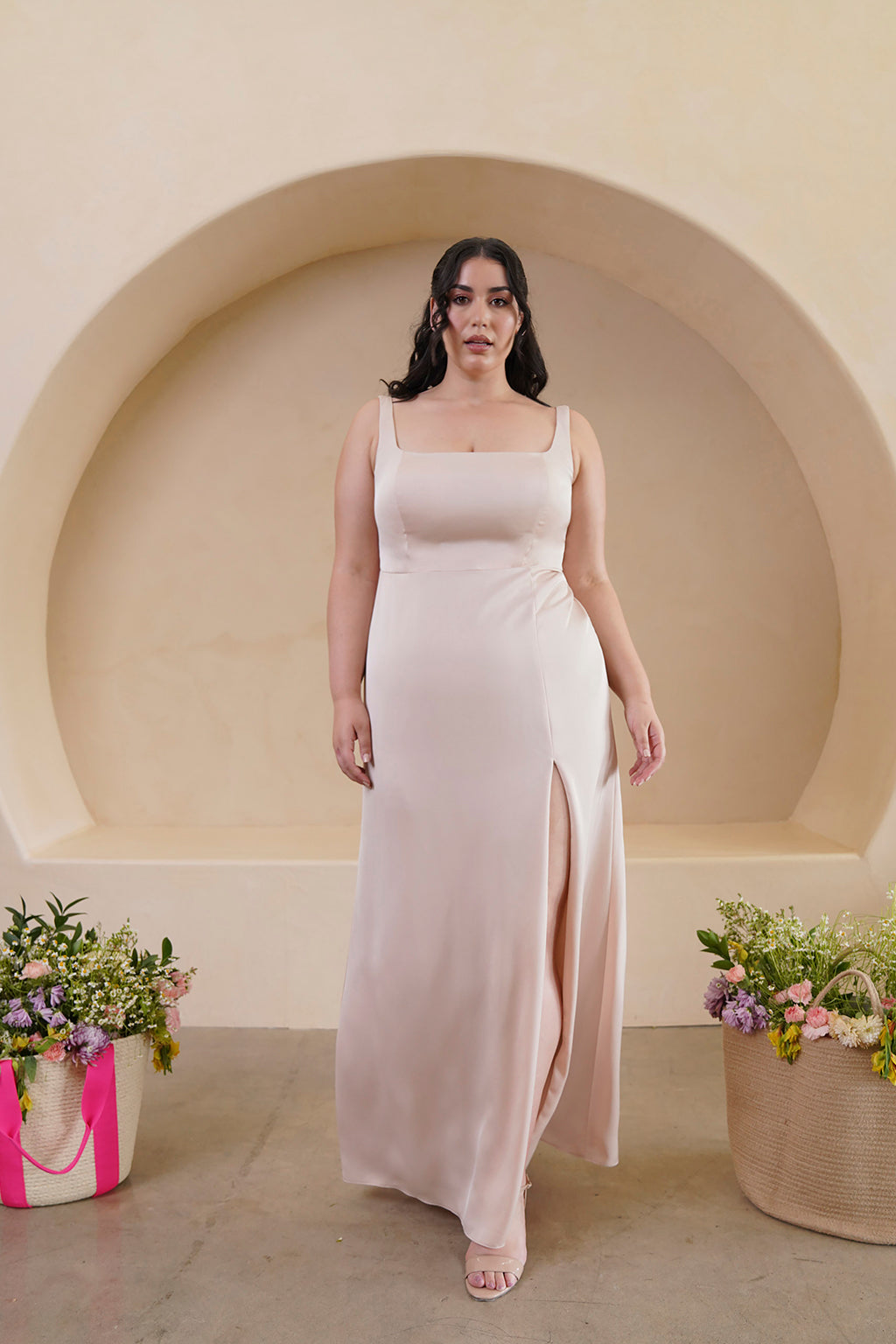 Indigo Dress Satin Mica
