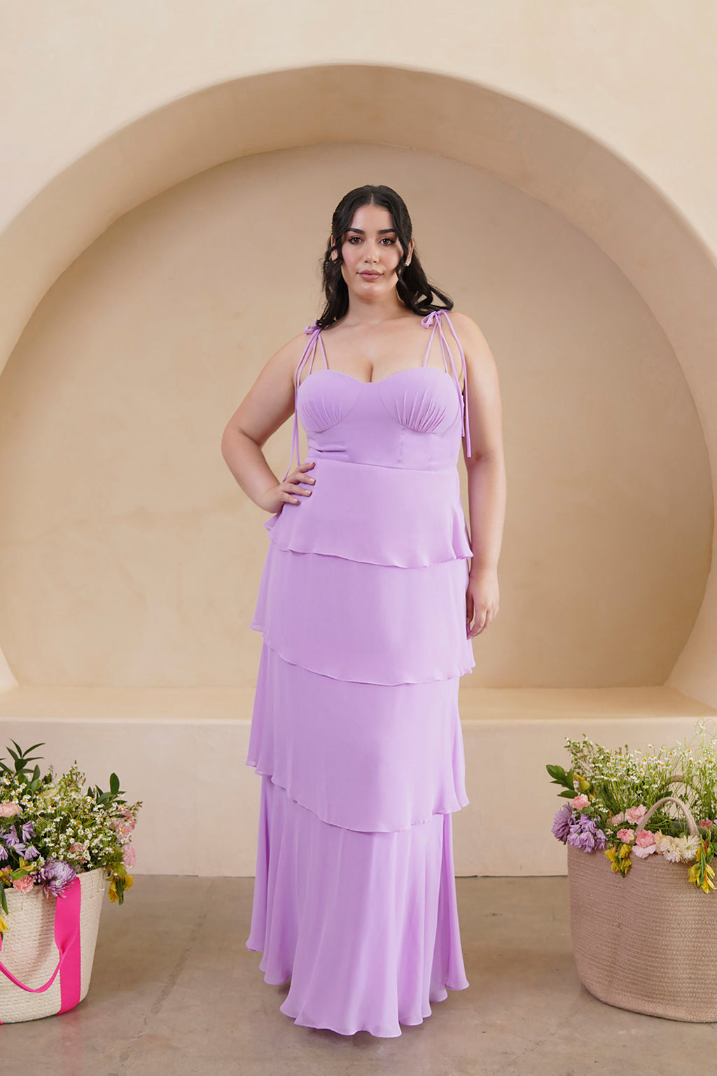 strapless open back dress Jaden Dress Orchid