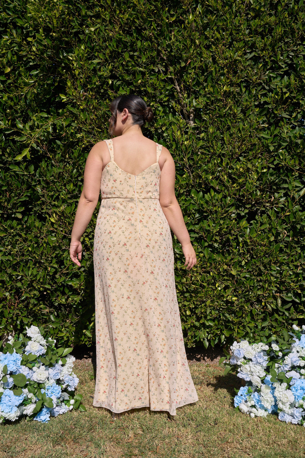 Swatch - Printed Chiffon in Sunlit Gardenia