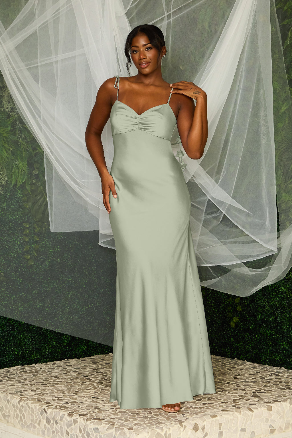 Muted Satin Mint Green