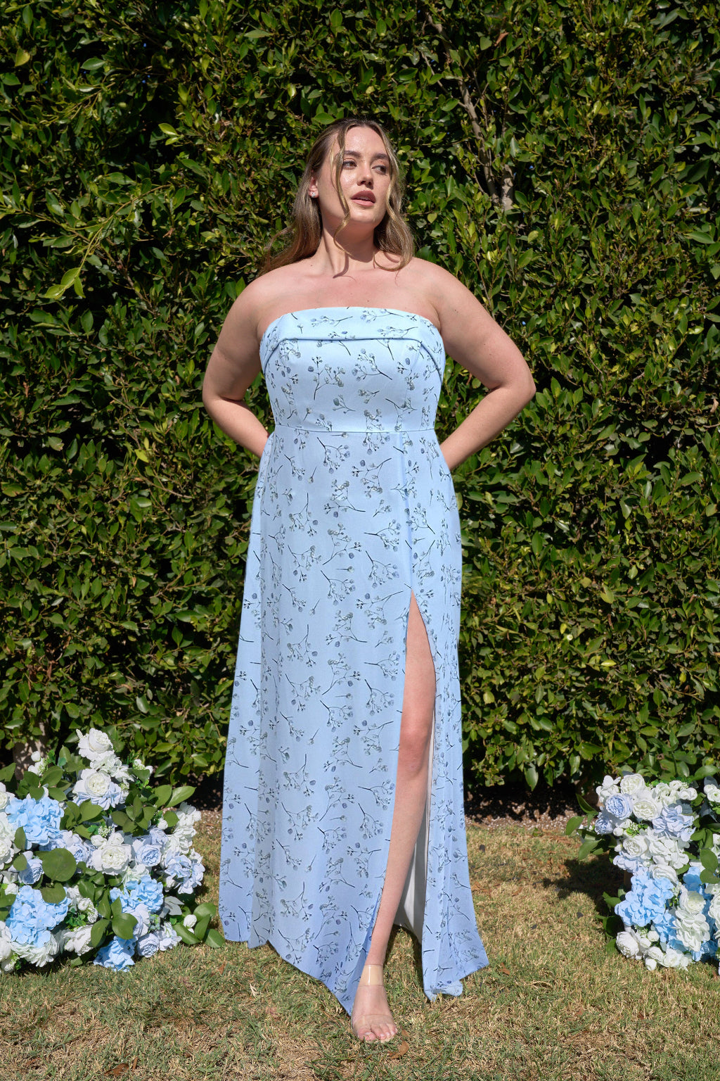 princess polly baby blue dress Maia Dress Dusty Blue Reverie