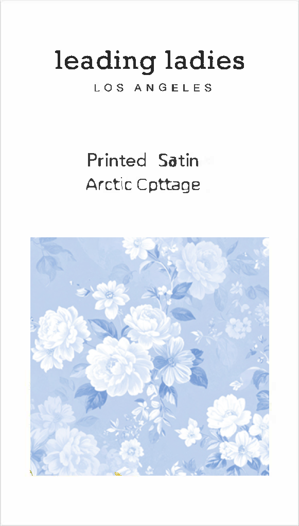 Swatch - Printed Satin in Arctic Cottage