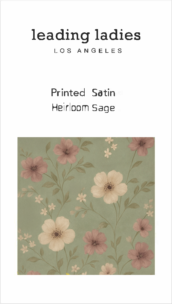 Swatch - Printed Satin in Heirloom Sage