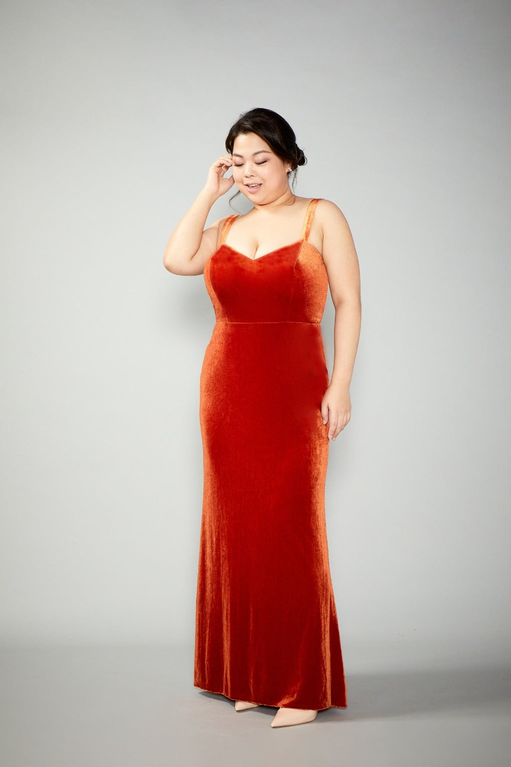 Ainsley Dress Velvet Burnt Orange Ainsley Dress Velvet Burnt Orange