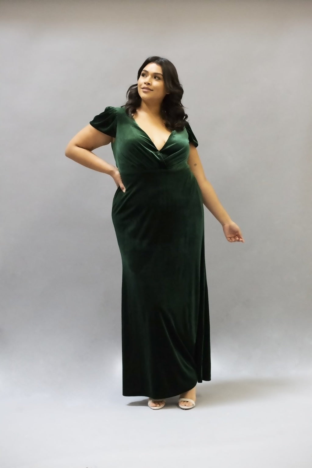 Felicity Dress Velvet Hunter