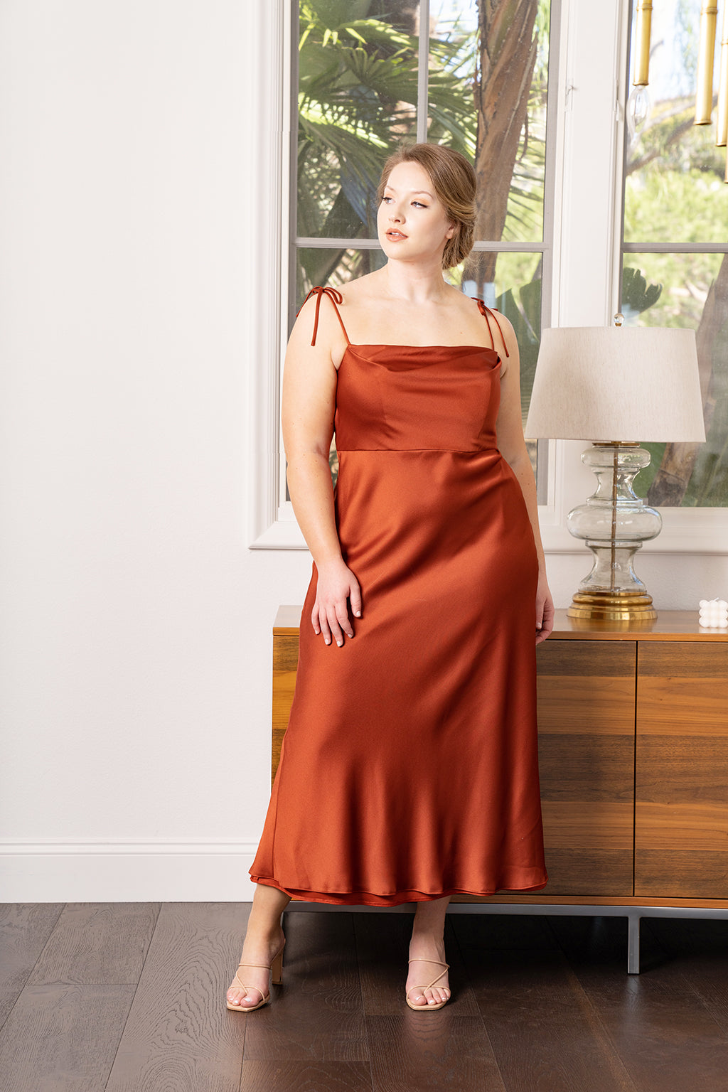 Lila Dress Satin Rust