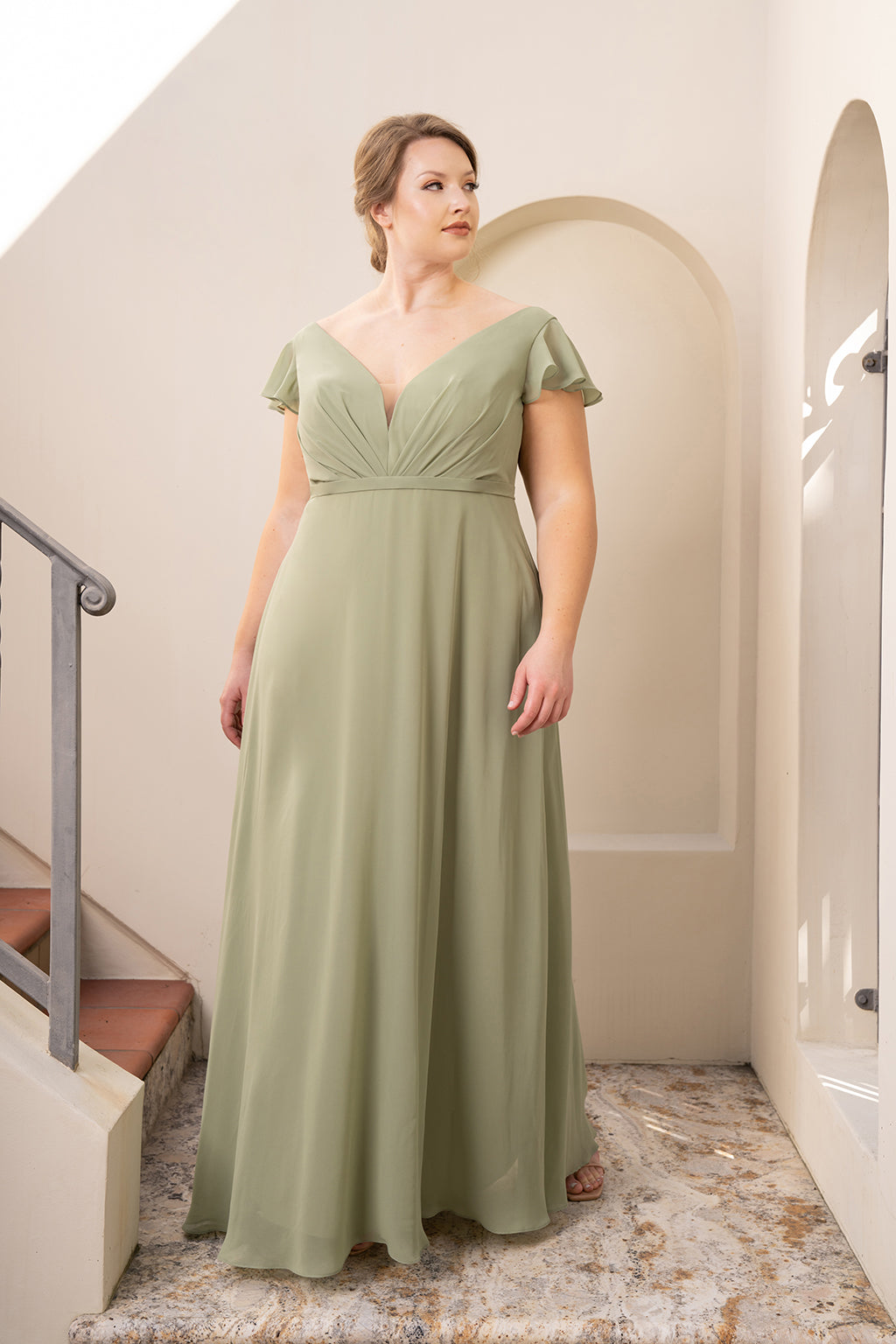 Celadon Colored Bridesmaids Dresses