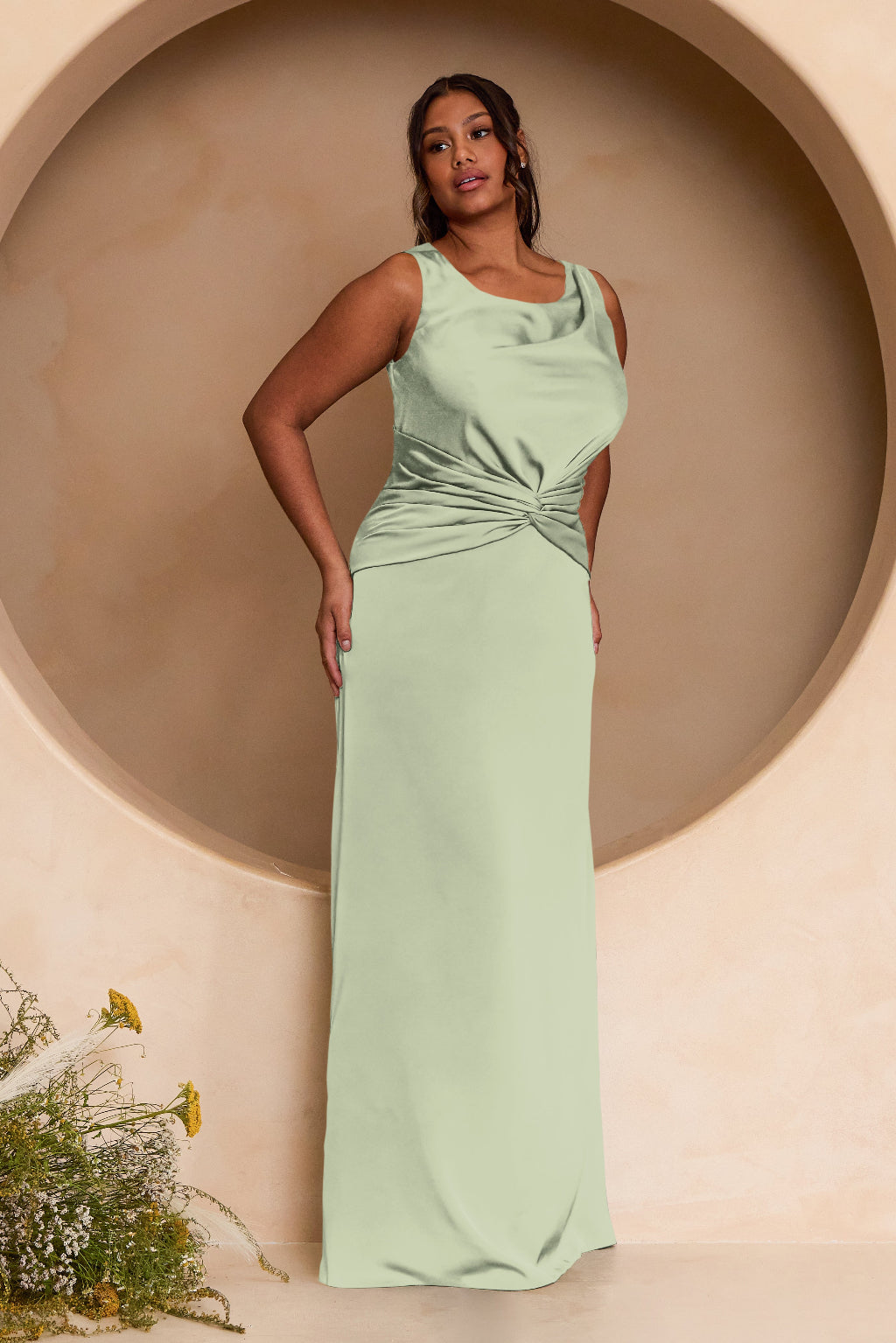 Muted Satin Mint Green
