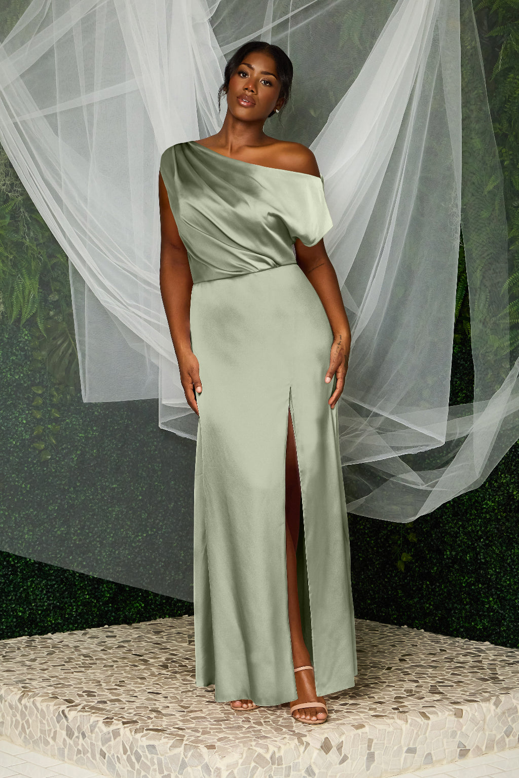 Muted Satin Mint Green