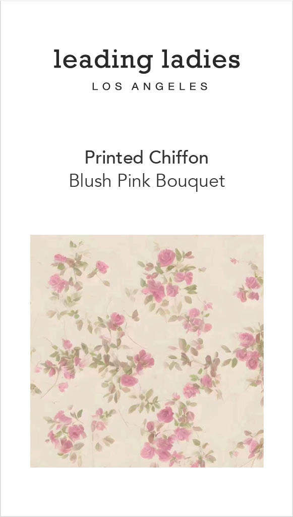 NEW! Printed Chiffon in Blush Pink Bouquet