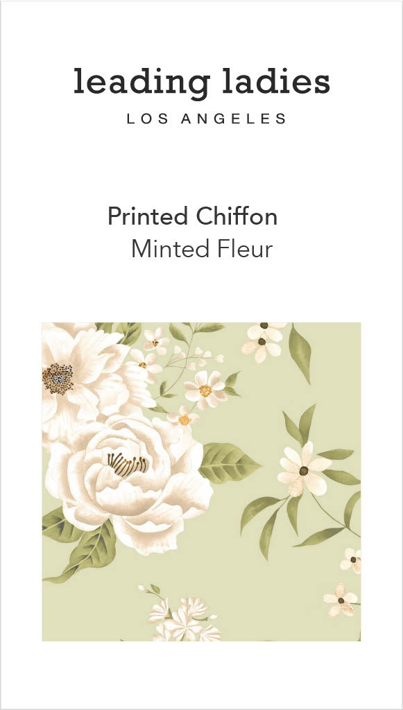 NEW! Printed Chiffon in Minted Fleur