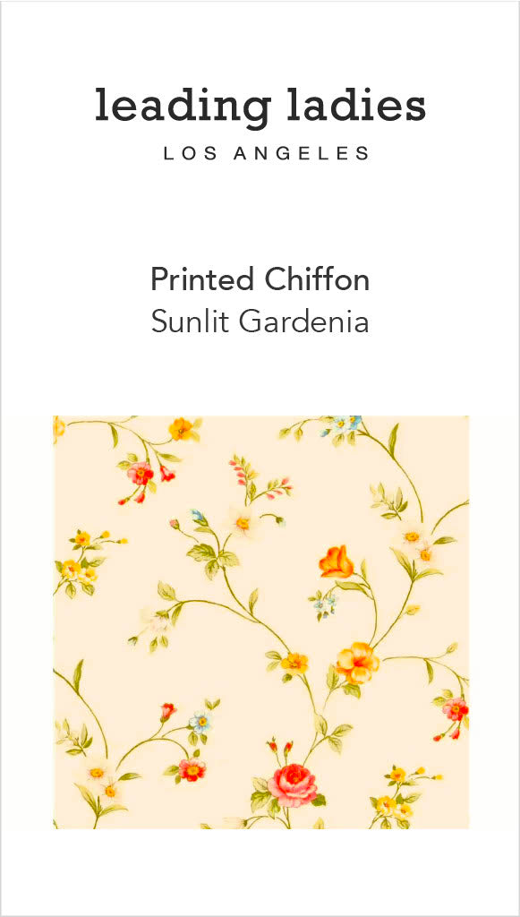 NEW! Printed Chiffon in Sunlit Gardenia